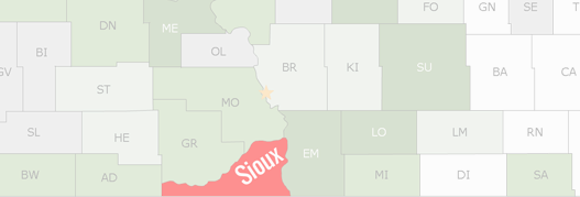 Sioux County Map